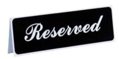 Traex Sign "Reserved" Tabletop Tent - 3 x 9