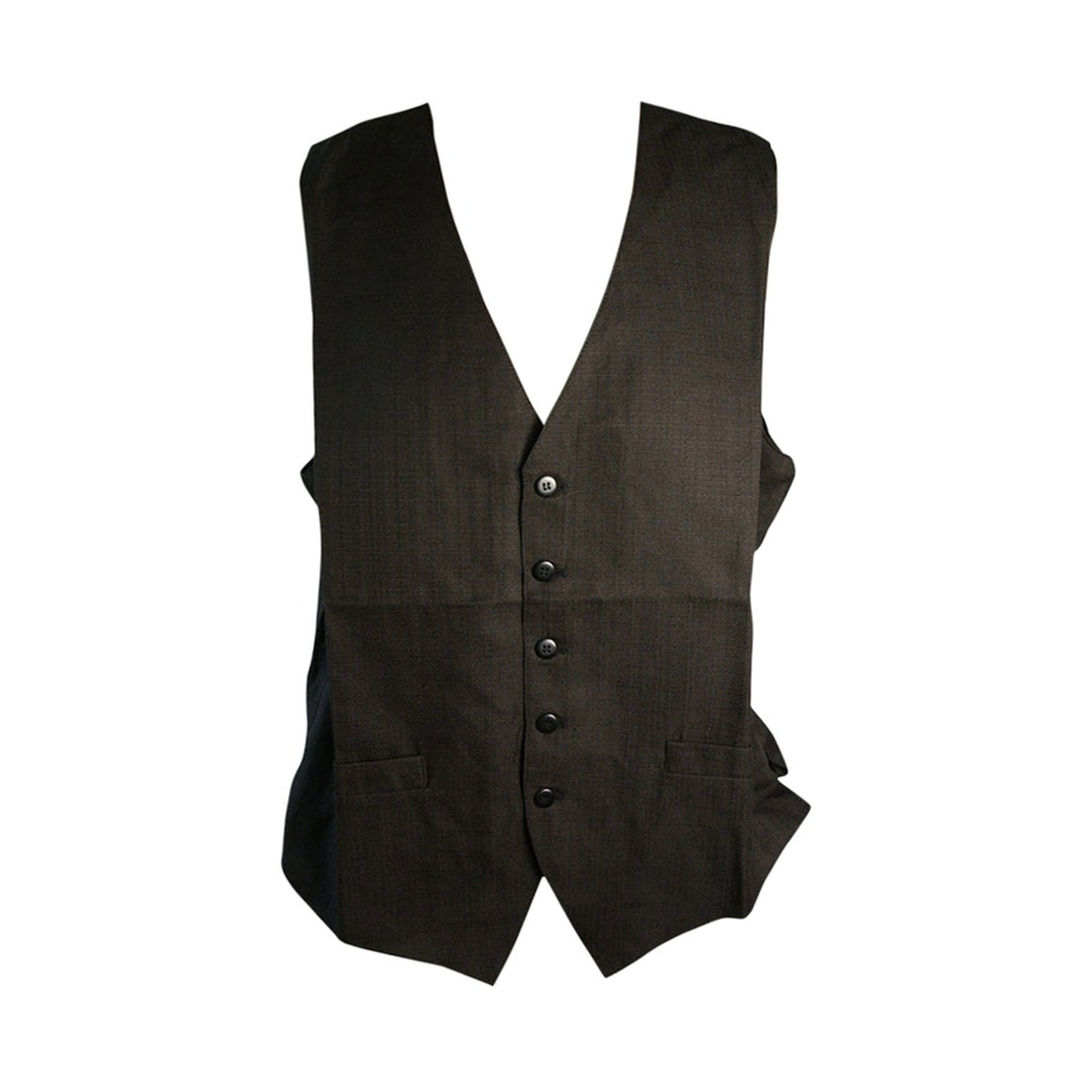 Trendex Crypton Men's Large Plaza Black Service Vest with Two Side Pockets