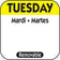 National Checking R102R 1" Tuesday Square Removable Label - Yellow