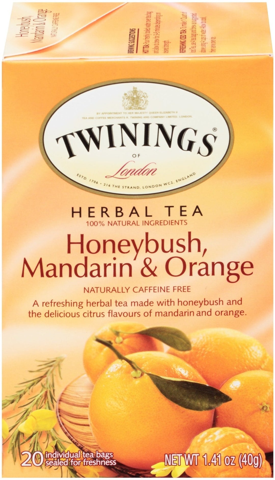 Twinings Honeybush, Mandarin & Orange Tea, 20-Count Box