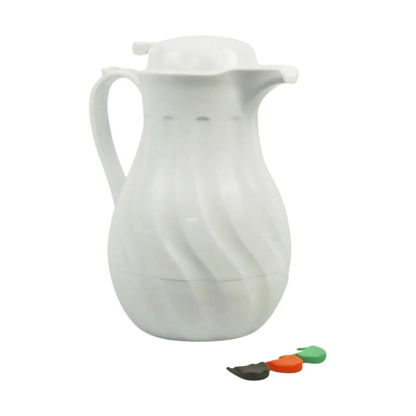 Winco VSW-42W 42 Oz White Swirl Carafe Winco