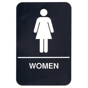 Update S69B-5BK Restroom Sign "Women" 6x9