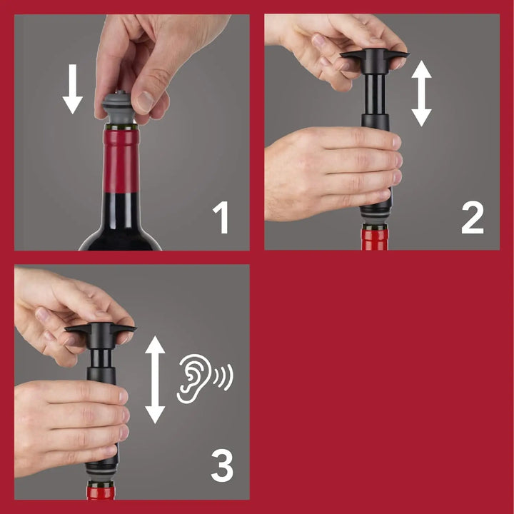 Vacu Vin 0854460 Black Wine Saver Pump Vacu Vin