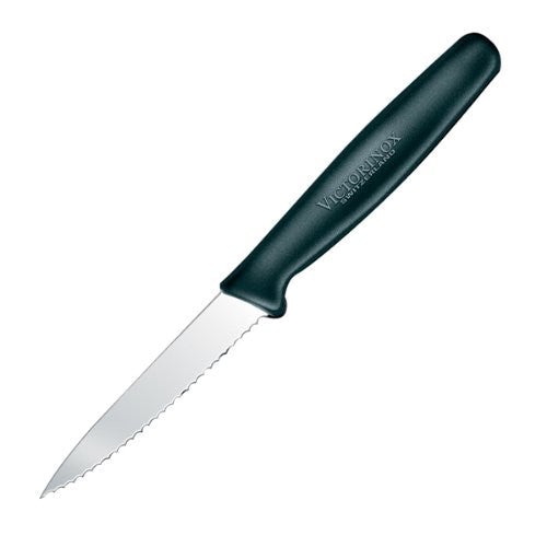 Victorinox 40602 3.25" Paring Serrated Knife Black Handle