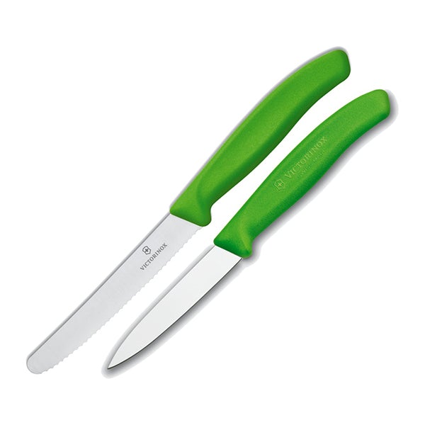 Victorinox 4.5" Utility & 3.25" Green Paring Knife
