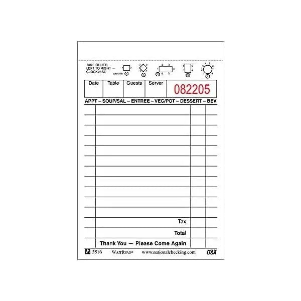 Guestcheck 3516 3.5 X 5.125 1 Part Small Paper/Board Check National Checking