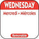 National Checking R103R 1" Wednesday Square Removable Label - Red
