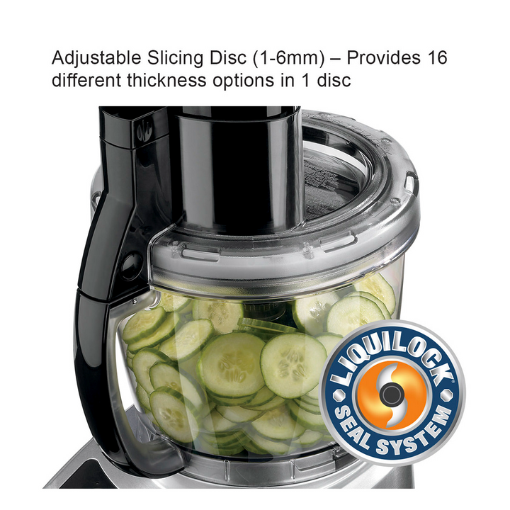 Waring WFP16SC 4 Qt Food Processor with Liquilock Seal System Waring