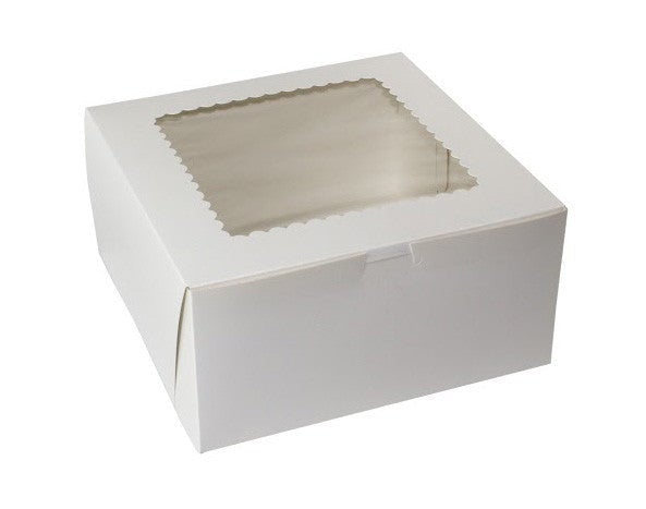 White Cake Boxes With Window 10x10x5 150/Bundle