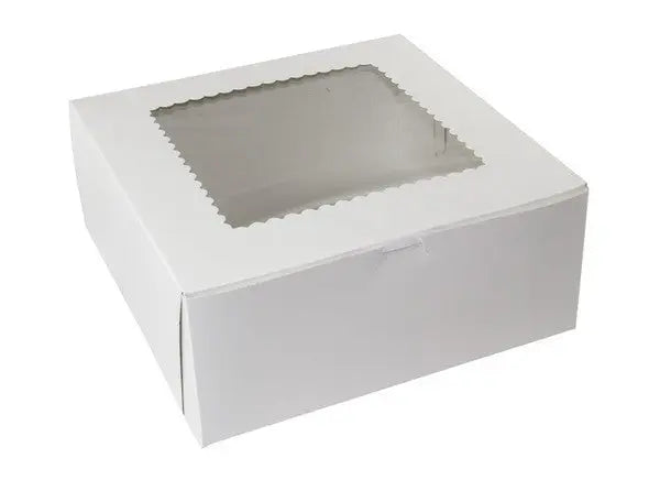 BOXit White Cake Boxes With Window 12x12x5 100/Bundle BOXit