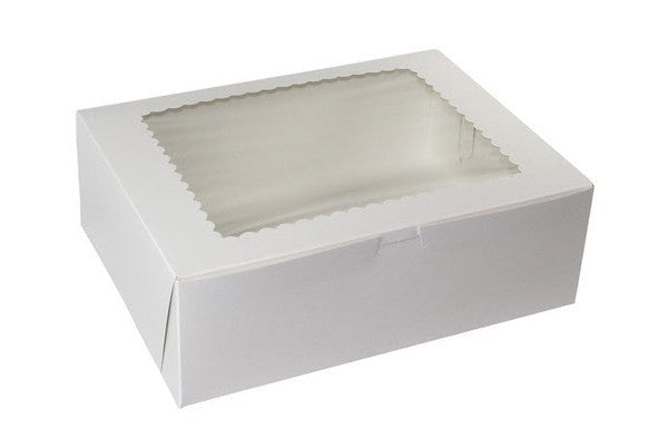 White Cake Boxes With Window 12x9x4 100/Bundle