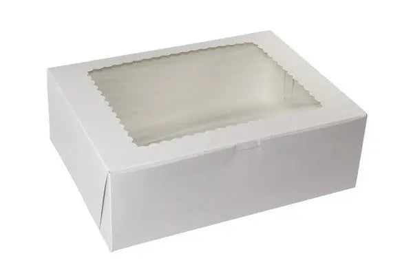 BOXit White Cake Boxes With Window 12x9x4 100/Bundle BOXit
