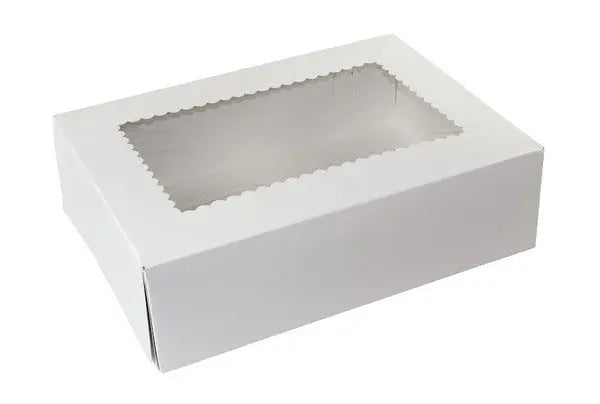 BOXit White Cake Boxes With Window 14x10x4 100/Bundle BOXit
