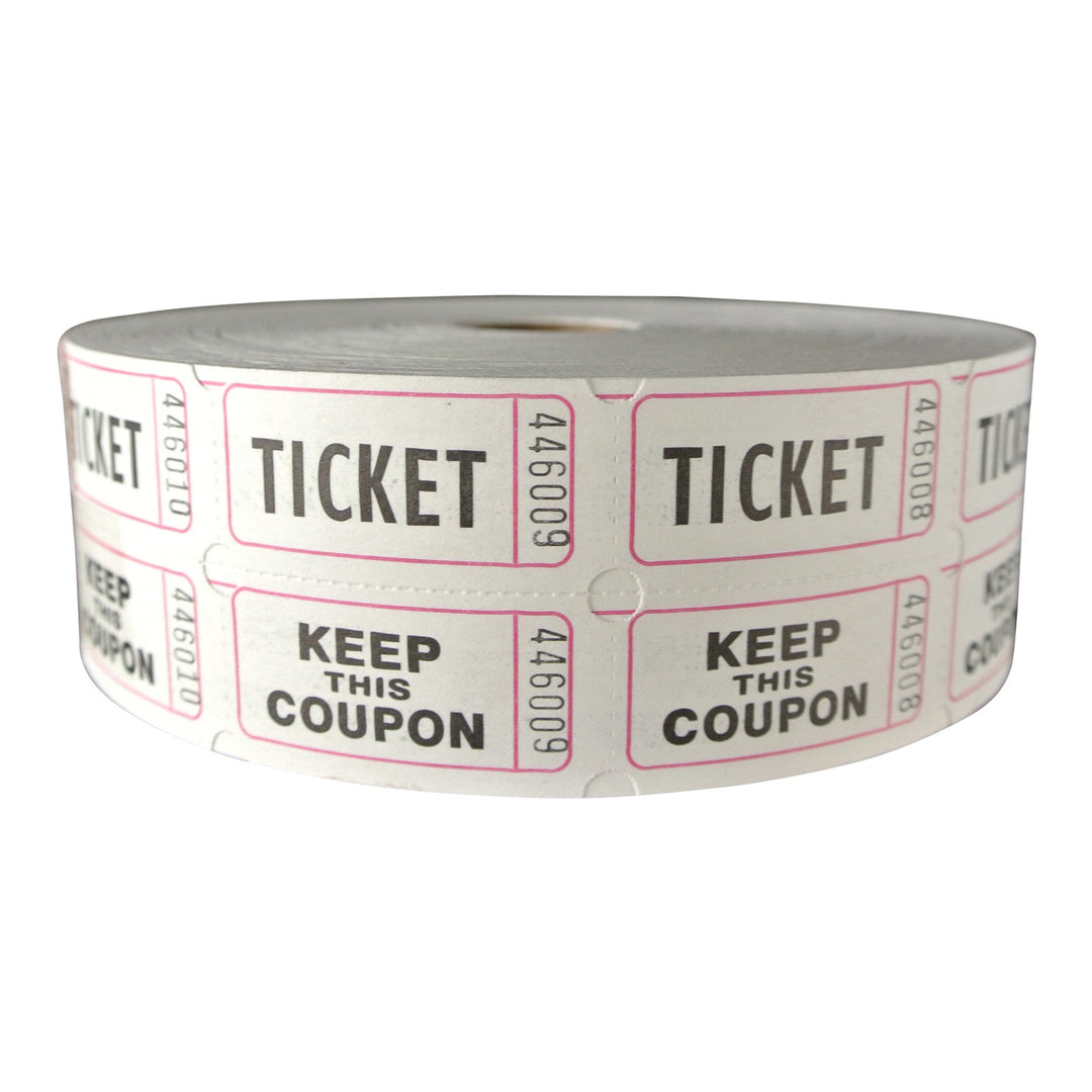 White Double Raffle Tickets 2000/Roll