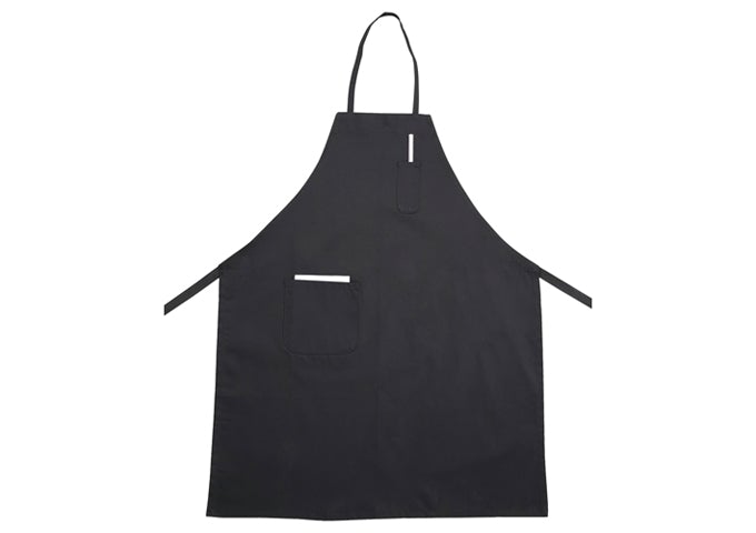 Winco BA-PBK Black Bib Apron with Pocket