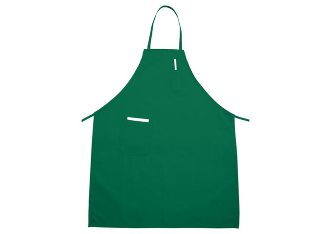 Winco BA-PLG Green Bib Apron with Pocket Winco