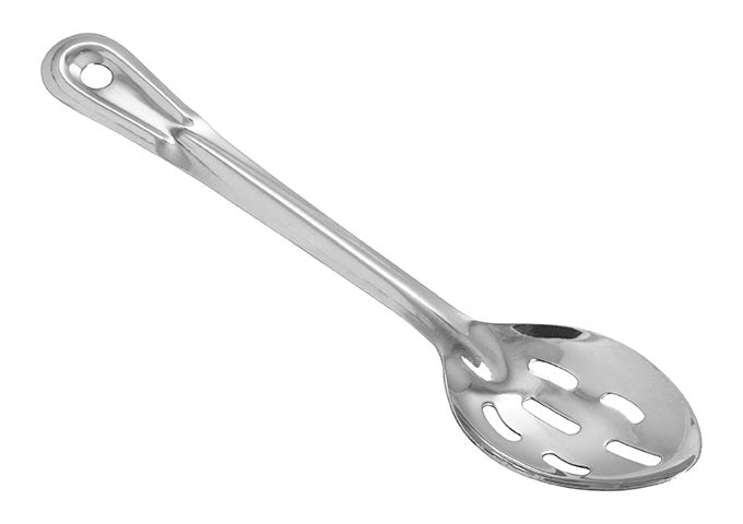 Winco BSST-11H 11" Stainless Steel Slotted Basting Spoon, 1.5mm