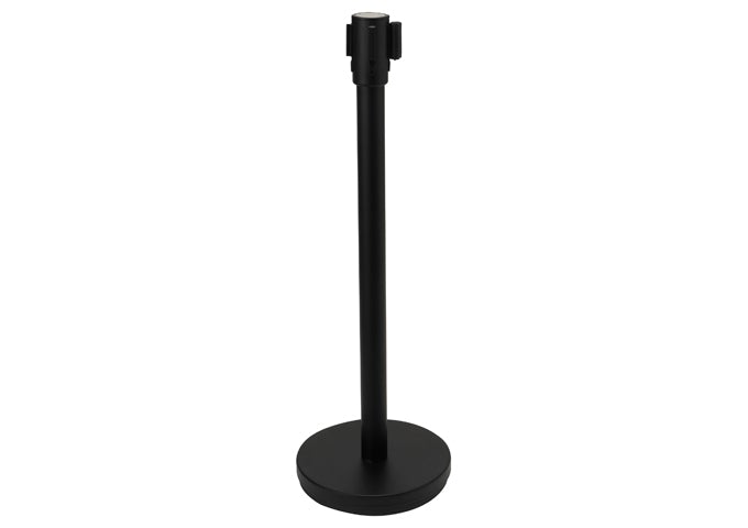 Winco CGS-38K 34" Stanchion Post with 6.5' Black Retractable Belt