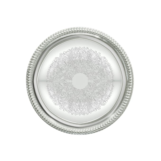 Winco CMT-14 14" Chrome Plated Round Serving Tray