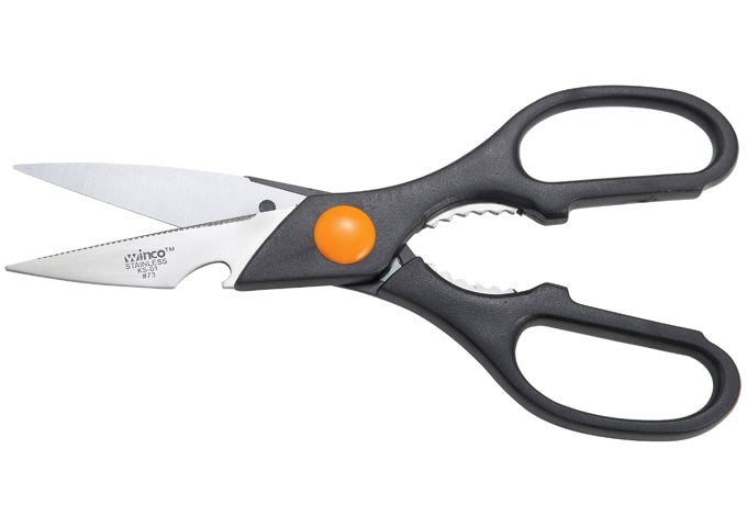 Winco KS-01 11" Stainless Steel Kitchen Shears with Plastic Handles