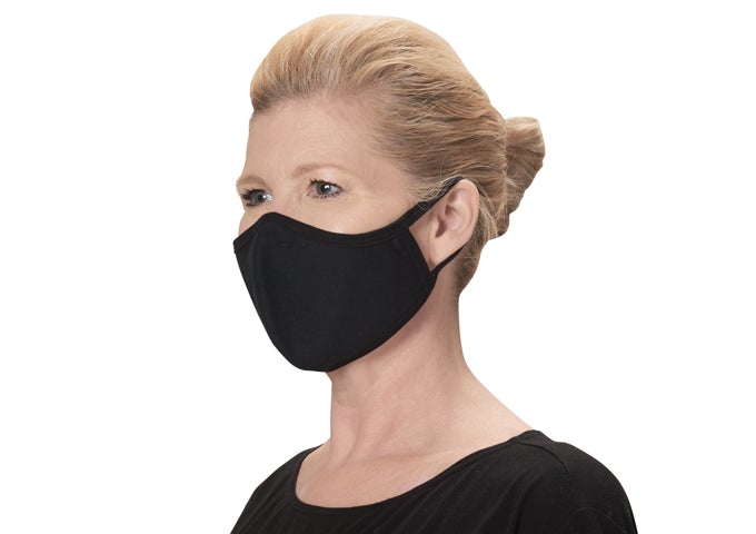 Winco MSK-2KML Black Medium / Large Cotton Reusable and Adjustable Face Mask 2 Pack