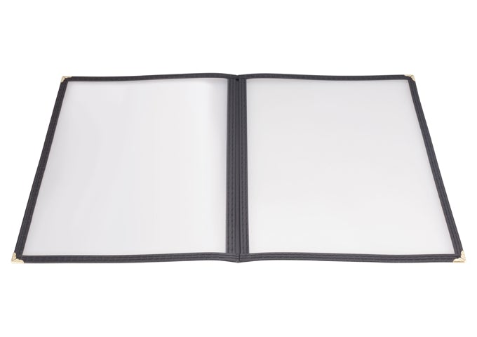 Winco PMCD-9K Black Double Menu Cover for 8.5" x 11"