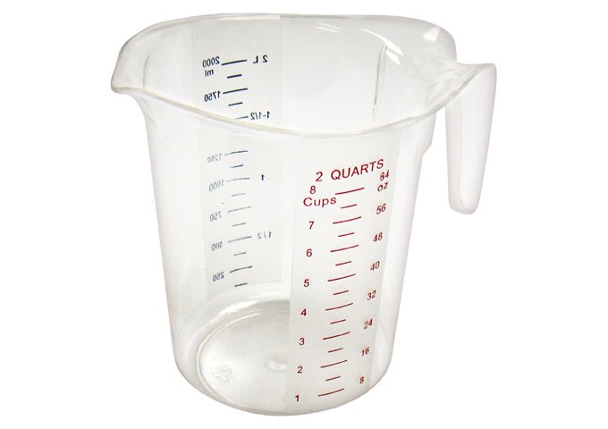Winco PMCP-200 2 Quart Polycarbonate Measuring Cup with Color Graduations Winco