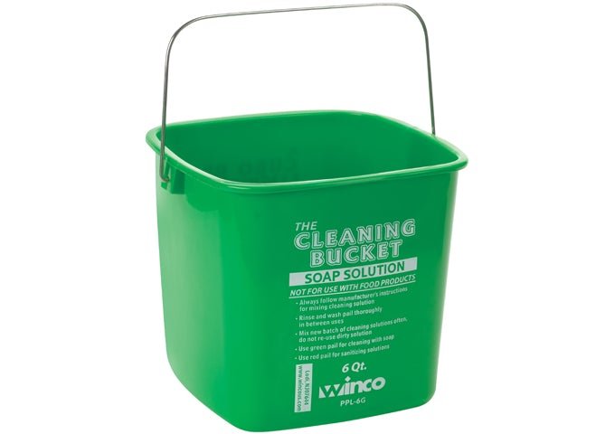 Winco PPL-6G 6 Qt Green Cleaning Pail