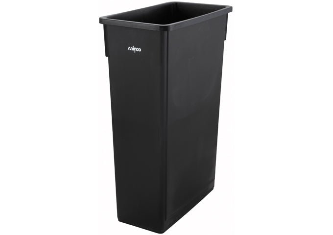 Winco PTC-23K Black 23 Gallon Slender Trash Can Winco