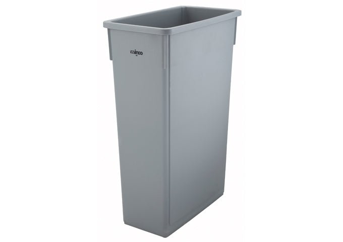 Winco PTC-23SG Gray 23 Gallon Slender Trash Can Winco
