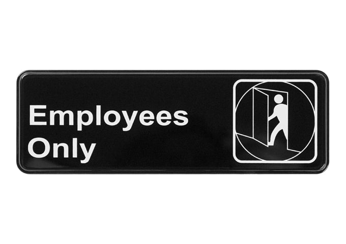 Winco SGN-305 Employees Only Sign 9 x 3