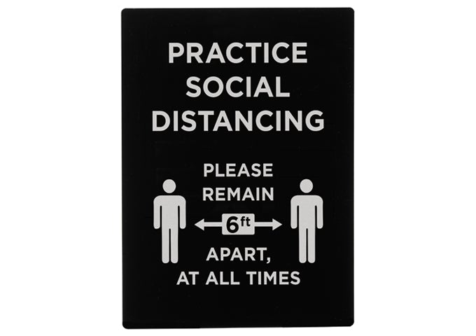 Winco SGN-806 Practice Social Distancing Stanchion Sign 11.5" x 8.5" Winco