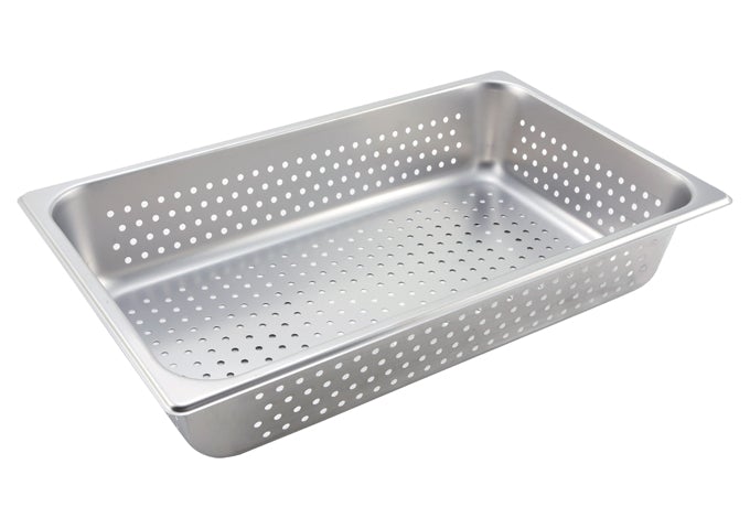Winco SPFP4 Full Size 4" Stainless Steel Perforated Steam Table Pan