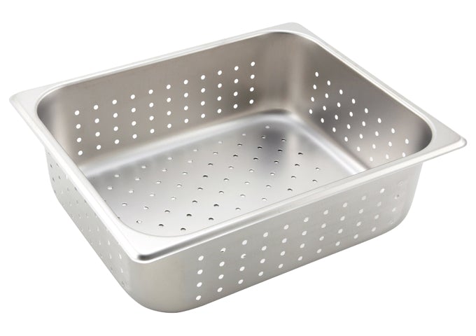 Winco SPHP4 1/2 Size 4" Stainless Steel Perforated Steam Table Pan