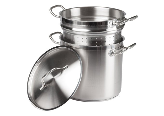Winco SSDB-12S Stainless Steel Steamer / Pasta Cooker 12 qt