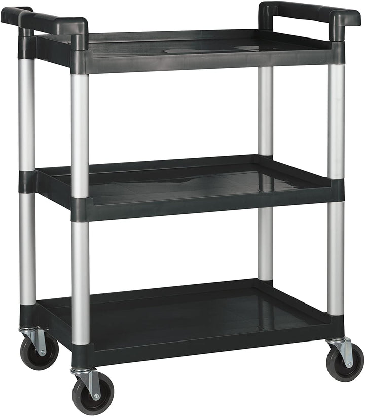 Winco UC-2415K 3 Tier Black Plastic Utility Cart Winco