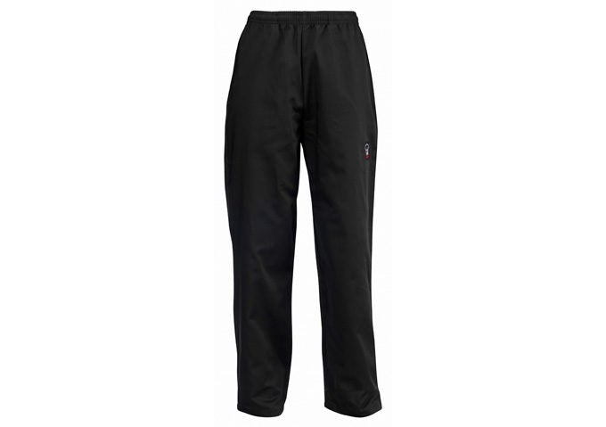 Winco UNF-2KL Relaxed Fit Black Large Chef Pants