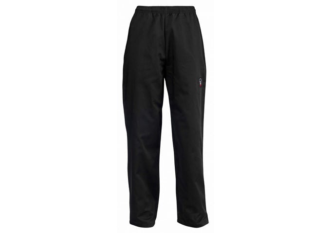 Winco UNF-2KM Relaxed Fit Black Medium Chef Pants Winco