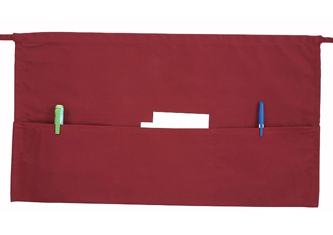 Winco WA-1221R Burgundy Waist Apron with 3 Pockets Winco
