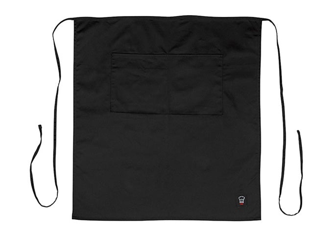 Winco WA-3129K Black Bistro Apron with Pockets