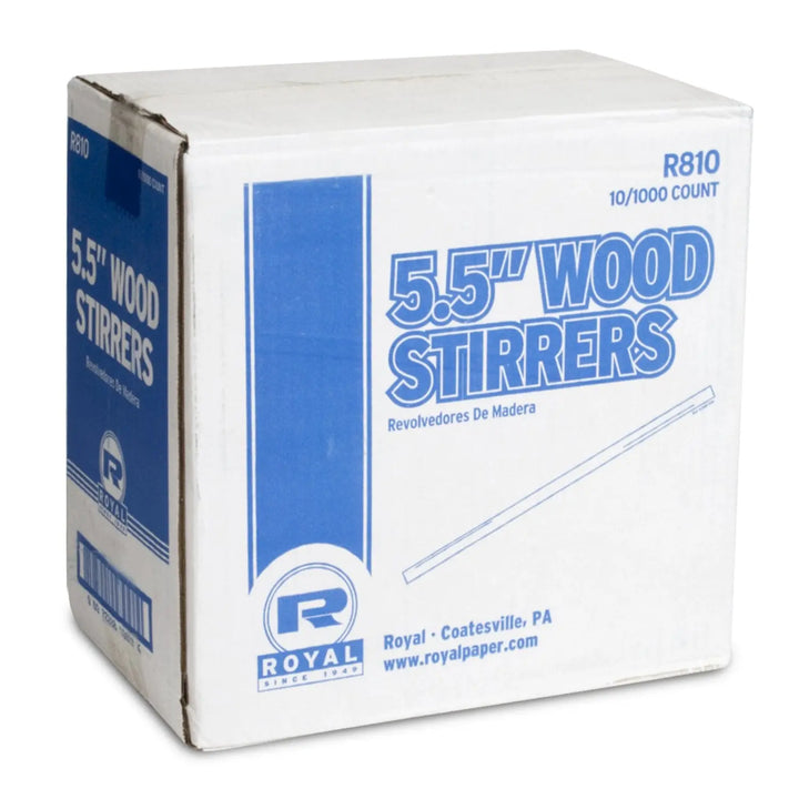 AmerCareRoyal Wood 5.5" Coffee Stirrers AmerCareRoyal