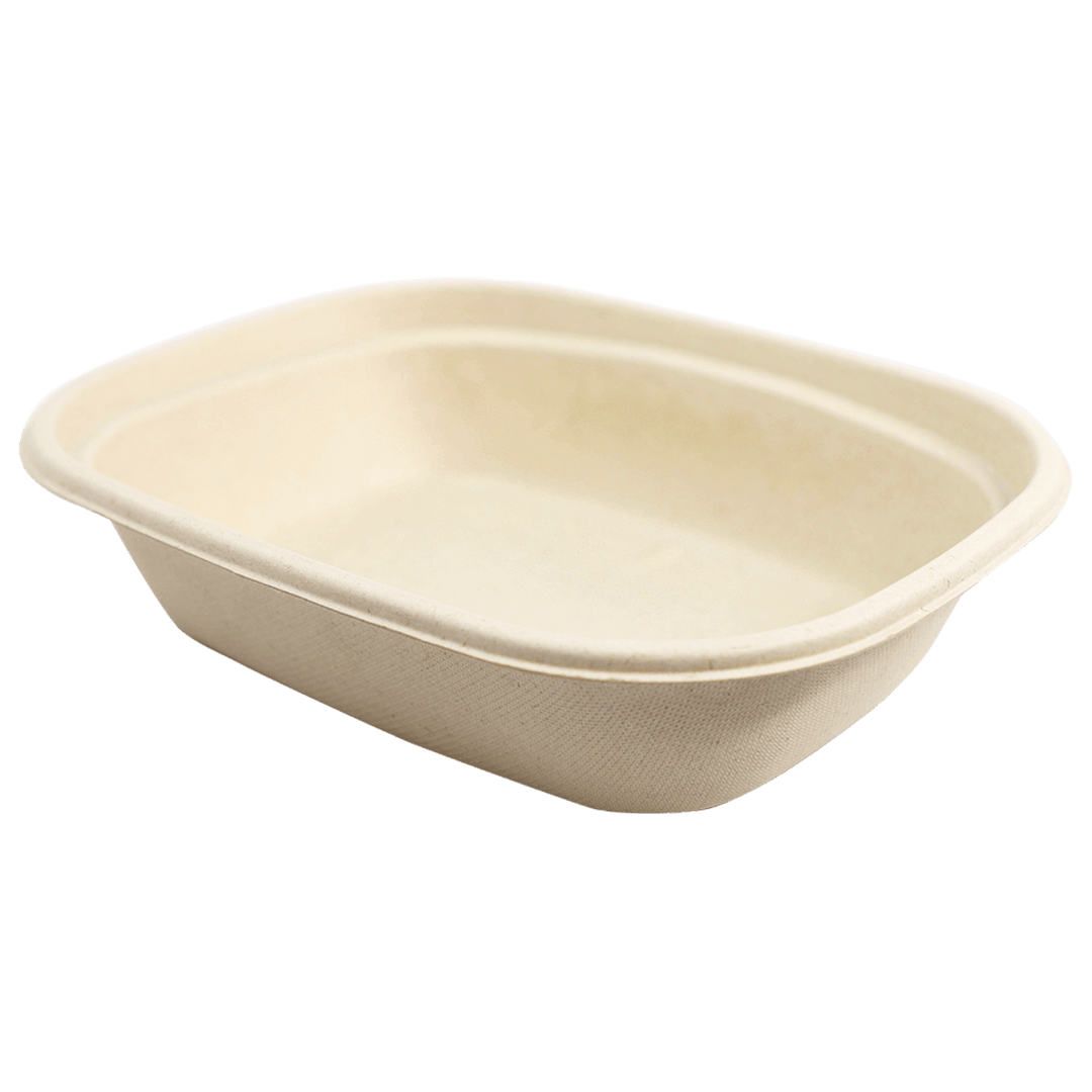 World Centric CT-SC-U2 Compostable Plant Fiber 32 oz Food Container 8.8" x 6.8" x 2"