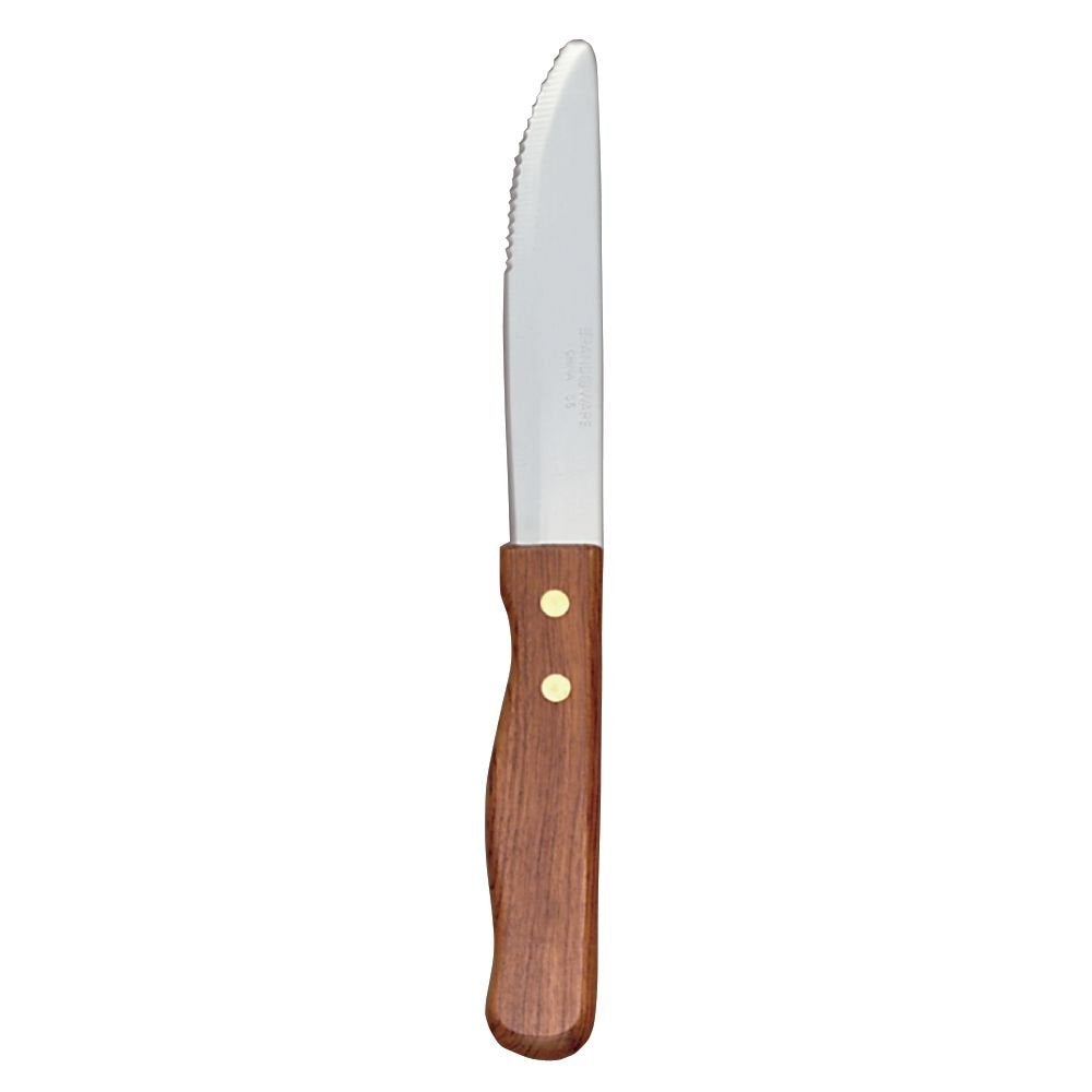 World Tableware 200 1492 10" Beef Baron Wood Handle Steak Knife 12/Dozen