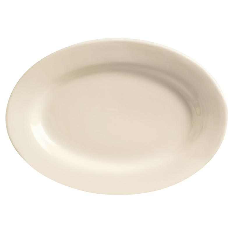 World Tableware PWC-34 9-3/8" Rolled Edge Princess White Platter World Tableware