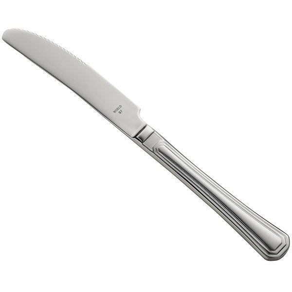 World Tableware 911-2691 Silhouette Silver Plated Stainless Steel Serrated Dessert Knives World Tableware