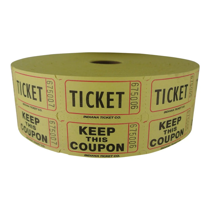Yellow Double Raffle Tickets 2000/Roll ShopAtDean