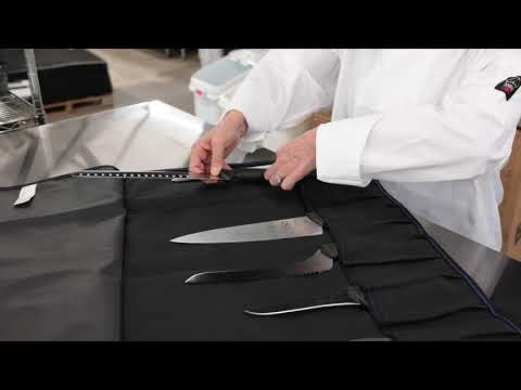 Tablecraft 13-Slot Knife Roll Empty Nylon Black